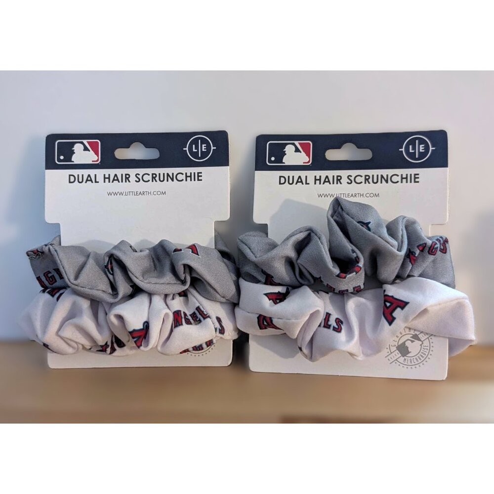Los Angeles Angels of Anaheim MLB Officially Licensed Hair Scrunchies - Two 2pks